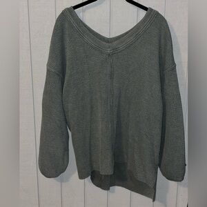 Women's V-Neck Sweater - green oversized arie
